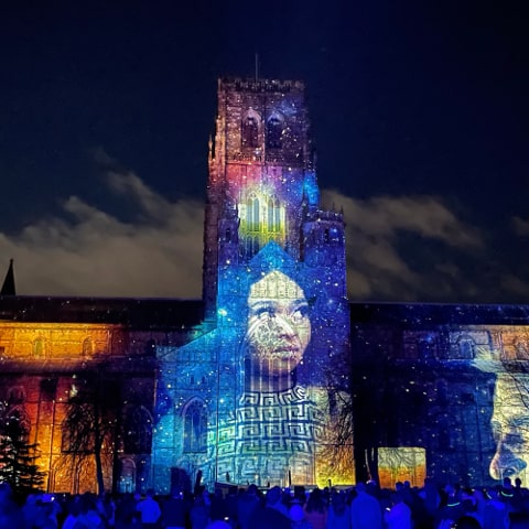 Durham Cathedral projection