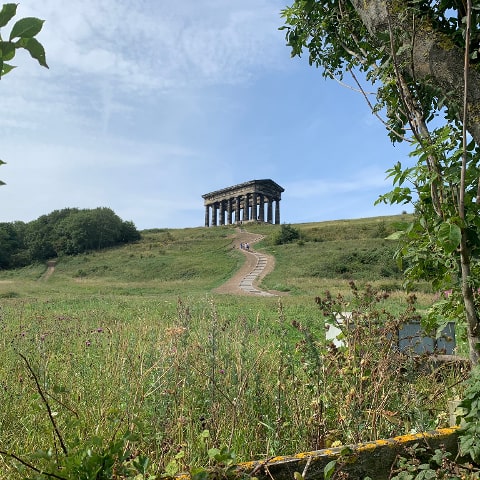 Looking up to Penshaw Monument