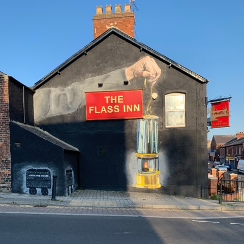 Shadow cast creates miner's light